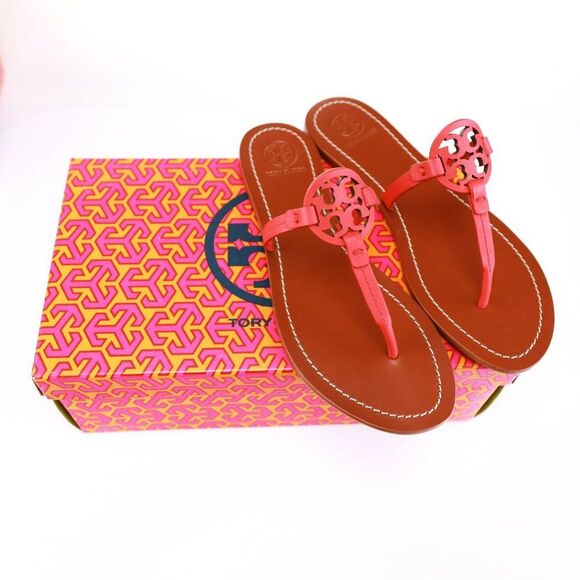 NIB Tory Burch GABRIEL Flats Thong Sandals in Brilliant Red - Picture 3 of 11